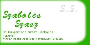 szabolcs szasz business card